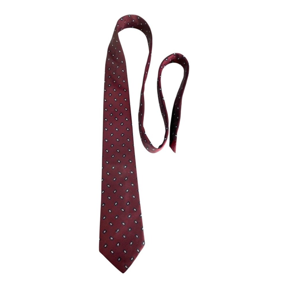 Vintage USAir Burgundy Geometric Necktie – Made in USA by Anthony Ent. – 57x3